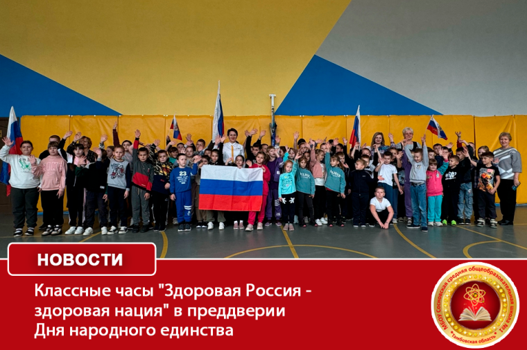 Классные часы "Здоровая Россия - здоровая нация" в преддверии Дня народного единства.